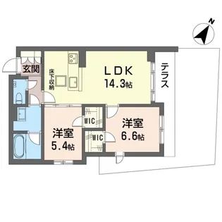 ココル登戸【1階】の間取り