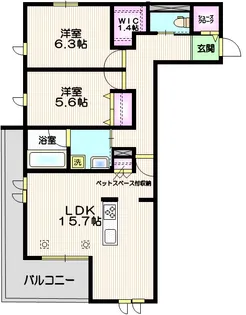 プリムヴェール【2階】の間取り