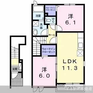 徳島県吉野川市鴨島町牛島【アパート】の間取り