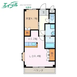 フルスパッセンA【2階】の間取り