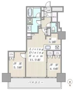 プライムパークス品川シーサイド ザ・タワー【26階】の間取り