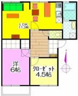 スカイハイツモリヤB【1階】の間取り