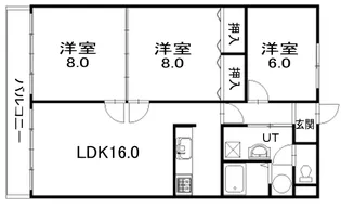 ミナトマンション【3階】の間取り