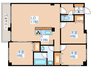 カレラ平岸【4階】の間取り
