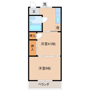 中村西根アパートI【2階】の間取り