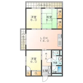 ホームタウン戸石川III【2階】の間取り