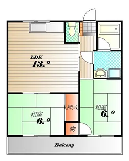 ウエストヴィレッヂ【1階】の間取り