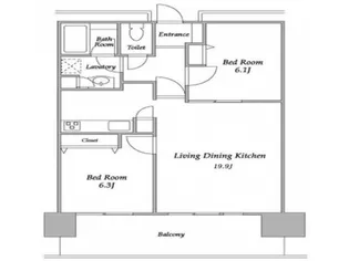 東京都中央区勝どき1【マンション】の間取り