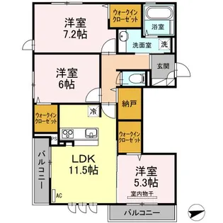 広島県福山市新涯町6【アパート】の間取り