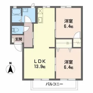 フレグランス上杉A【1階】の間取り