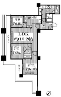 晴海アイランドトリトンスクエアビュータワー1号棟【24階】の間取り