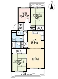 UR洛西竹の里【4階】の間取り