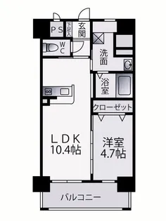 ニューガイア博多東【7階】の間取り
