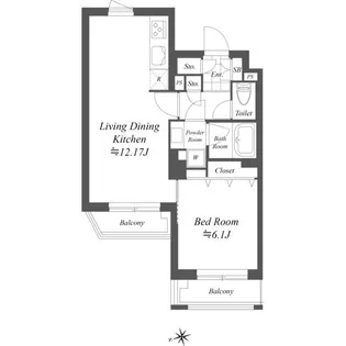 東京都世田谷区世田谷4【マンション】の間取り