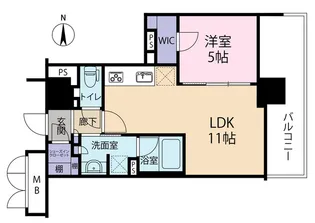 ブランズタワー御堂筋本町【5階】の間取り