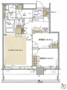 ザ・タワー横浜北仲【6階】の間取り