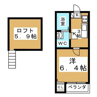 矢嶋コーポ【2階】の間取り