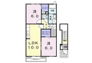 ソレアード入部D【2階】の間取り