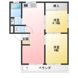 富士ハイツ【2階】の間取り