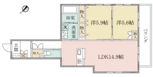 (シニア限定)ヘーベルヴィレッジ横須賀うみかぜ公園【1階】の間取り