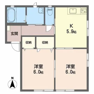シャーメゾン野中 A棟【1階】の間取り