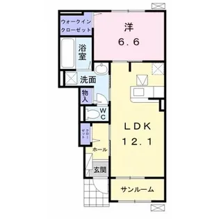 ハイネB【1階】の間取り