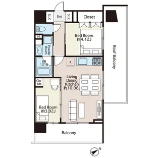 ブリリアントブルー大森山王【6階】の間取り
