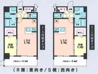 ルッシェ天神東R棟【4階】の間取り