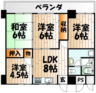 江南町スカイマンション【3階】の間取り