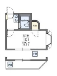 レオパレス蒲田【1階】の間取り