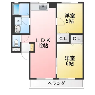 クレール錦【2階】の間取り