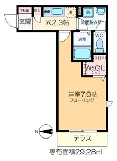 サン アディューK【1階】の間取り