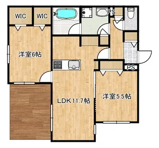 仮称)観音2丁目ヘーベルメゾン西棟【1階】の間取り