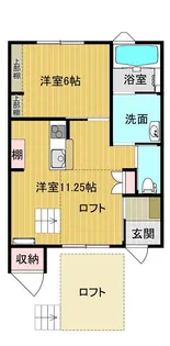 PENTASアパート【1階】の間取り