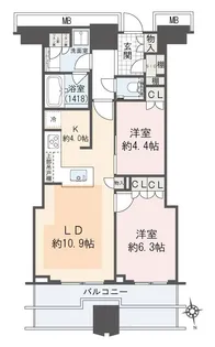 富久クロスコンフォートタワー(3121)【31階】の間取り
