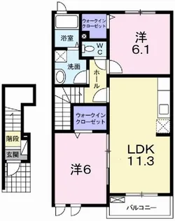 エクセレント大野【2階】の間取り