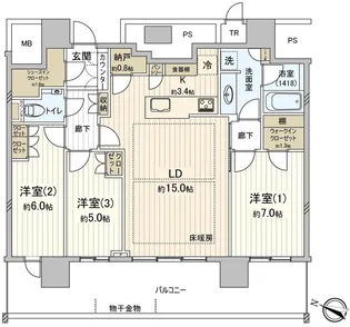 THE幕張BAYFRONT TOWER&RESIDENCE【17階】の間取り