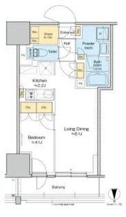 プラウドフラット四谷三丁目【10階】の間取り