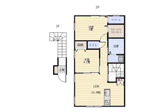 EN CACHETTE B棟【2階】の間取り