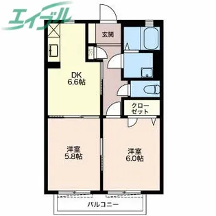 SORGENTE A棟【2階】の間取り