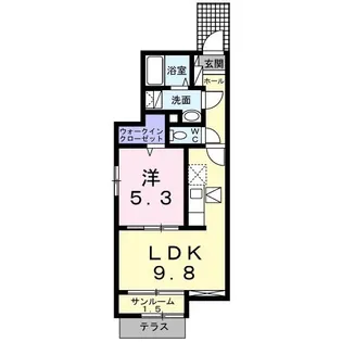 ベニバラード・嘉川【1階】の間取り