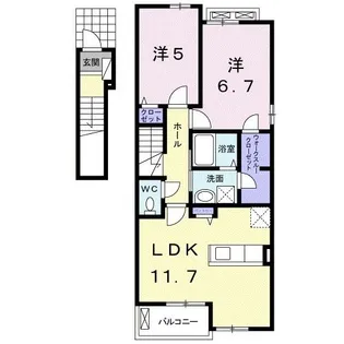 アライブガーデンI【2階】の間取り