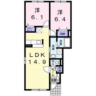 コリーヌI【1階】の間取り