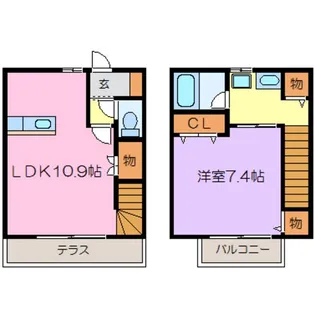 ローズガーデン B【1階】の間取り