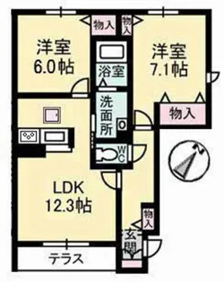 メゾン・ド・チドリ【1階】の間取り