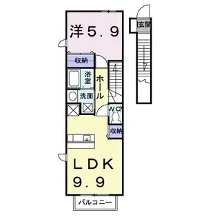 グリーンハウス東中島【2階】の間取り