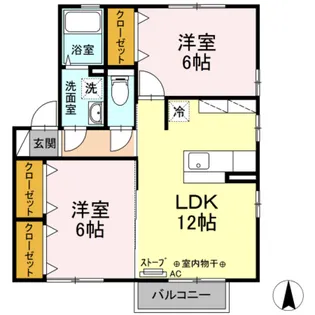 セレノコートAB【2階】の間取り