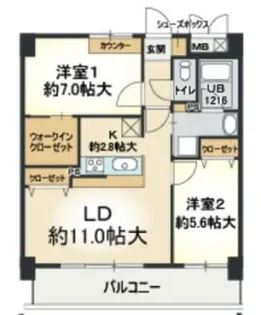 プロスペリテ・ベル【2階】の間取り
