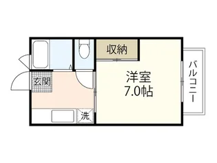 コーポサンピアB棟【1階】の間取り