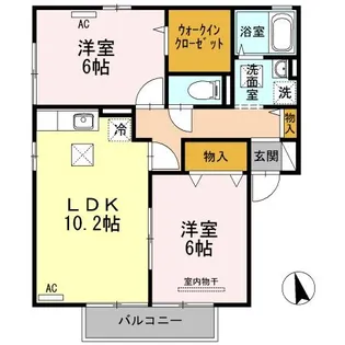 メルベーユM B棟【1階】の間取り